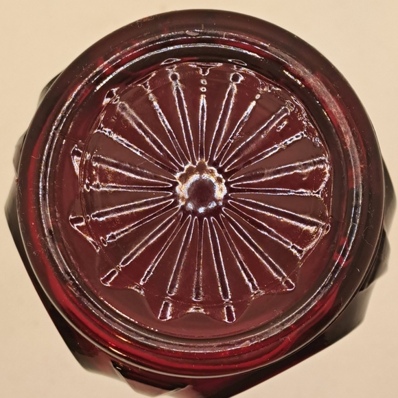 Vintage WHEATON MCM Ruby Red Bullseye 9" Glass Bud Vase Personally Engraved - Picture 10 of 11